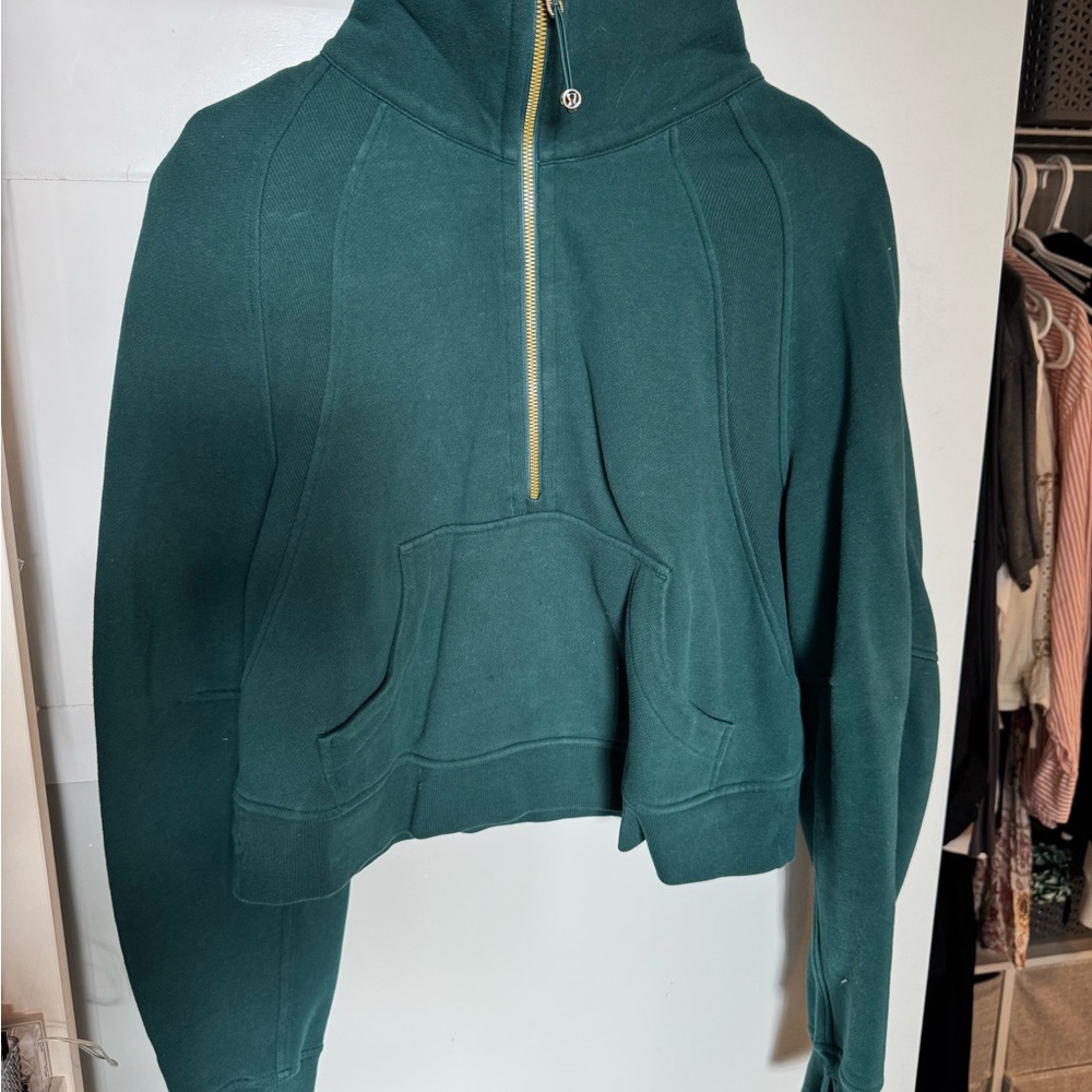 Lululemon Athletica Forest Green Half-Zip Hoodie